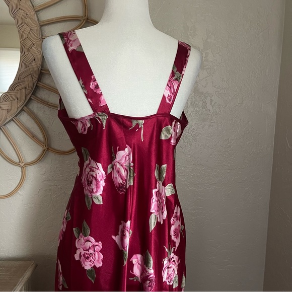 Vintage Slip Satin Silk Floral Lace Romantic Whimsical Sexy Coquette Fairy Dress - Picture 8 of 13